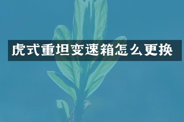虎式重坦变速箱怎么更换