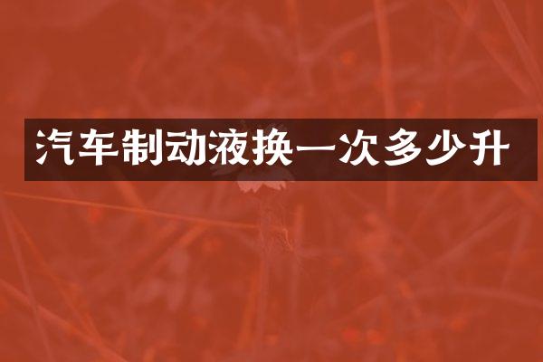 汽车制动液换一次多少升