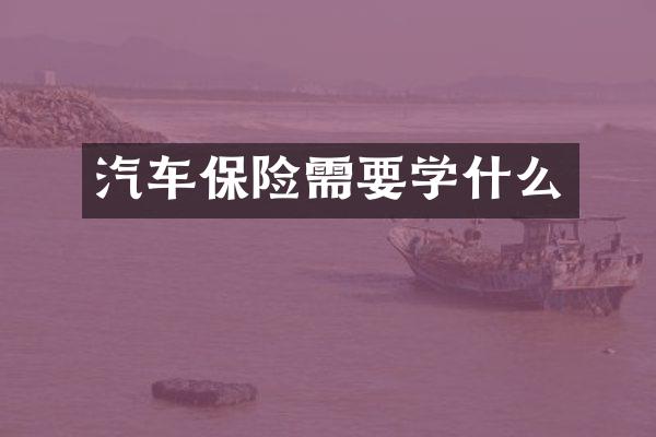 汽车保险需要学什么