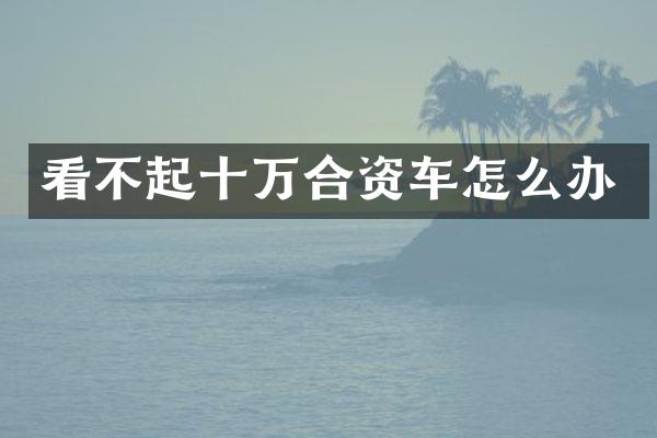 看不起十万合资车怎么办