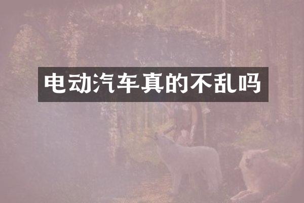 电动汽车真的不乱吗