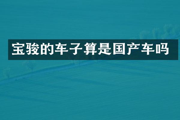 宝骏的车子算是国产车吗