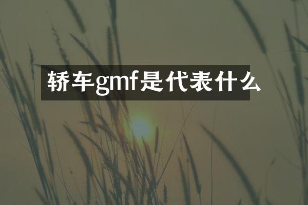轿车gmf是代表什么