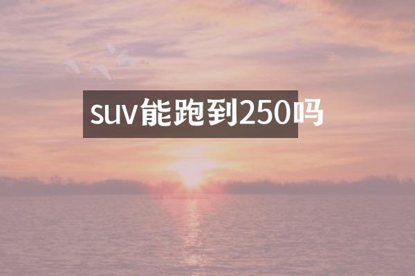 suv能跑到250吗