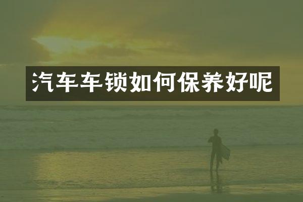 汽车车锁如何保养好呢