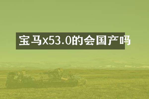 宝马x53.0的会国产吗
