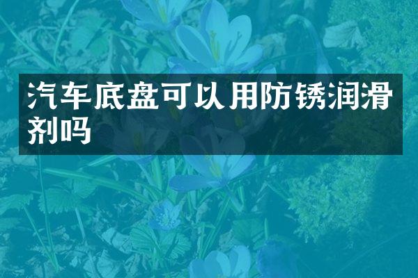 汽车底盘可以用防锈润滑剂吗