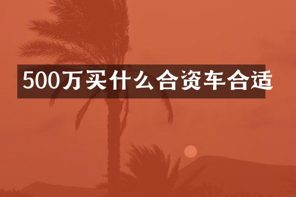500万买什么合资车合适