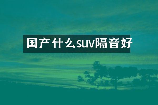 国产什么suv隔音好