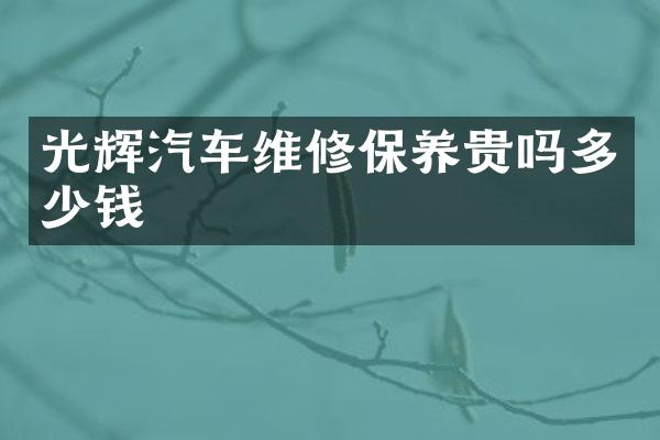 光辉汽车维修保养贵吗多少钱