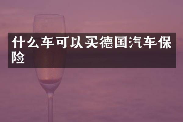 什么车可以买德国汽车保险
