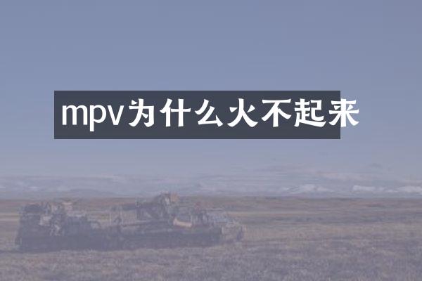 mpv为什么火不起来