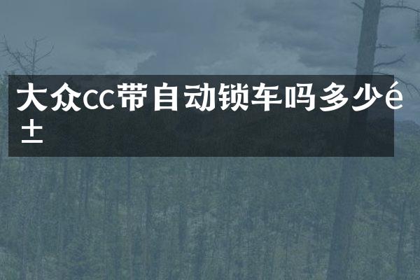 大众cc带自动锁车吗多少钱