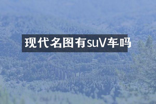 现代名图有suV车吗