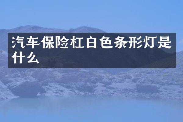 汽车保险杠白色条形灯是什么