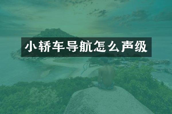 小轿车导航怎么声级