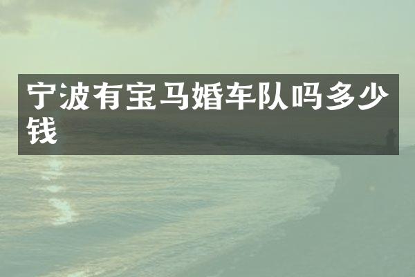 宁波有宝马婚车队吗多少钱