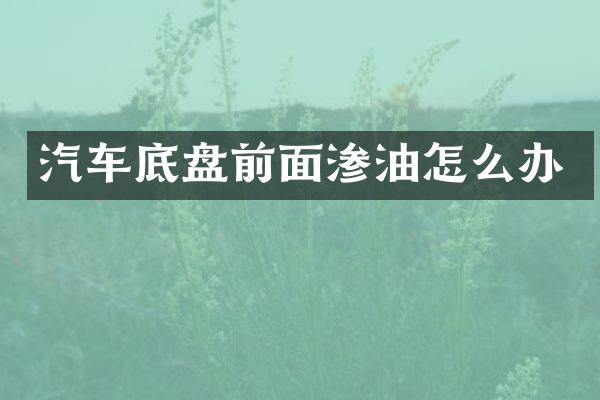 汽车底盘前面渗油怎么办