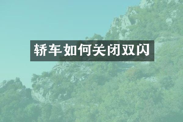 轿车如何关闭双闪