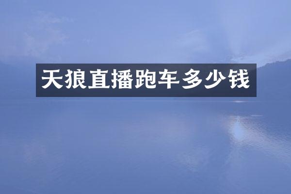 天狼直播跑车多少钱