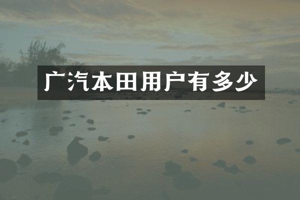 广汽本田用户有多少