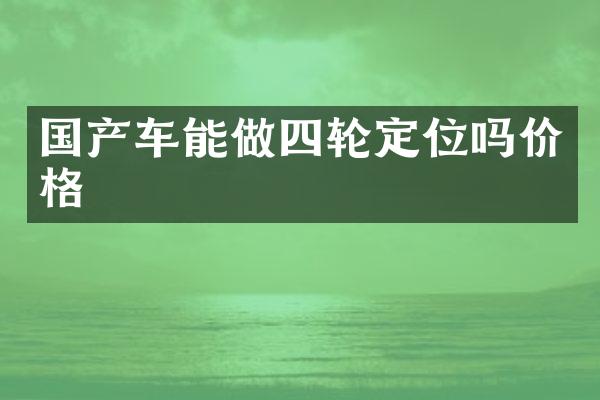 国产车能做四轮定位吗价格