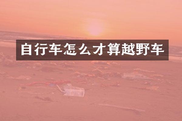 自行车怎么才算越野车