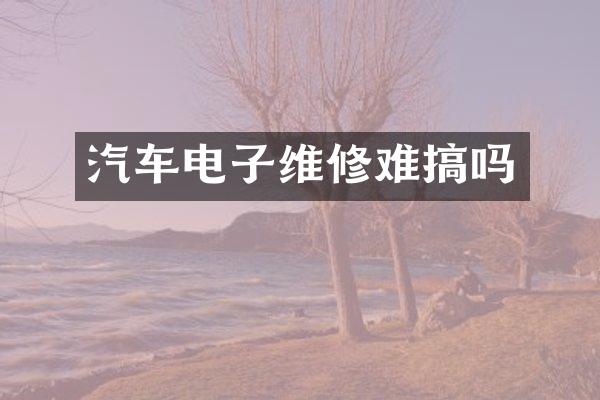 汽车电子维修难搞吗