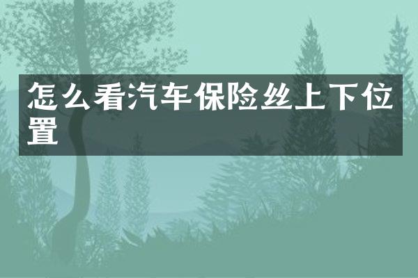 怎么看汽车保险丝上下位置
