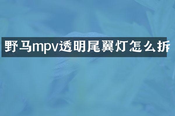 野马mpv透明尾翼灯怎么拆