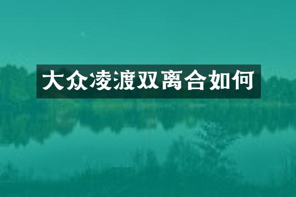 大众凌渡双离合如何