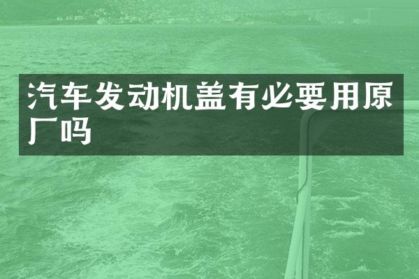 汽车发动机盖有必要用原厂吗