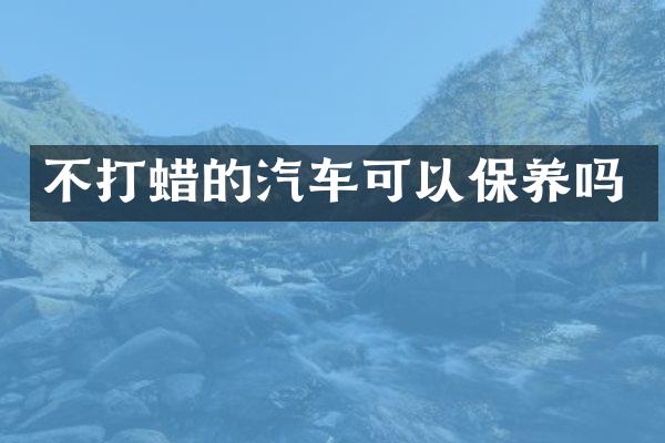不打蜡的汽车可以保养吗