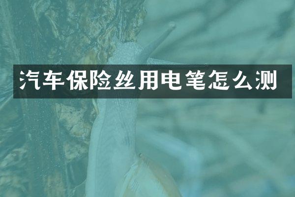 汽车保险丝用电笔怎么测