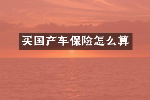 买国产车保险怎么算
