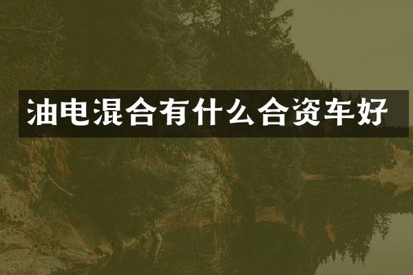 油电混合有什么合资车好