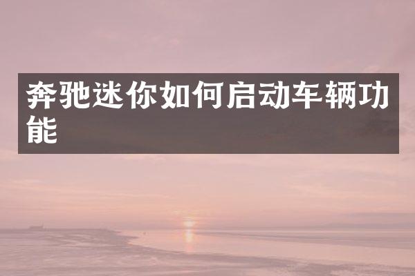奔驰迷你如何启动车辆功能