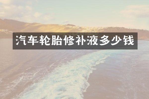 汽车轮胎修补液多少钱