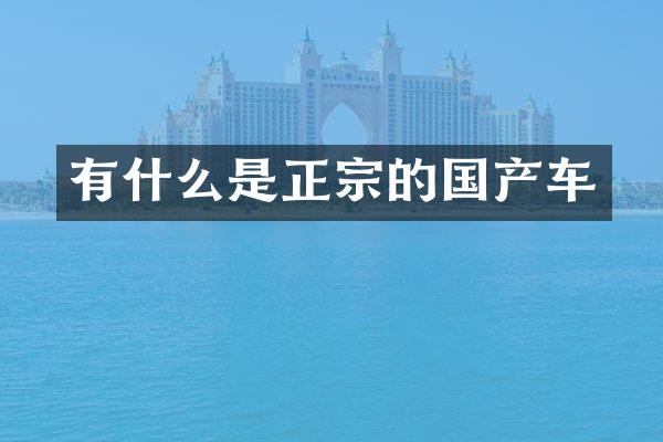 有什么是正宗的国产车