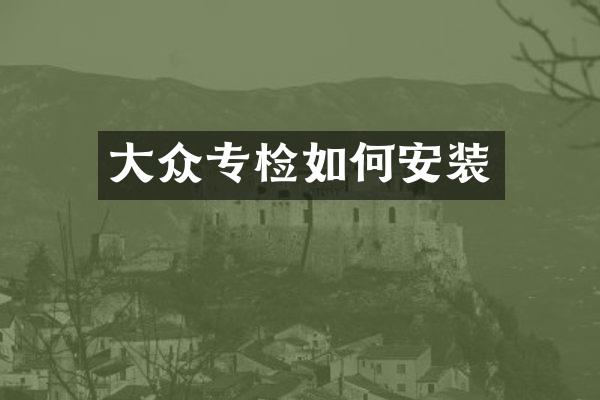 大众专检如何安装