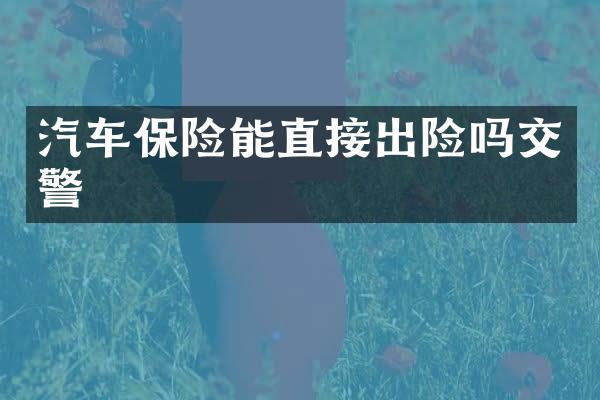 汽车保险能直接出险吗交警