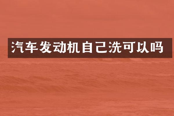 汽车发动机自己洗可以吗