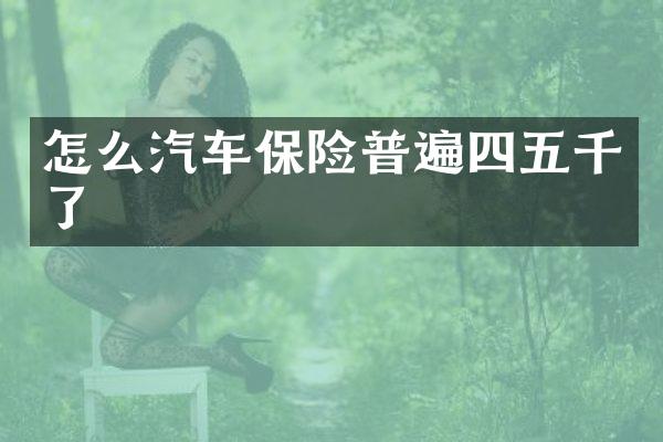 怎么汽车保险普遍四五千了