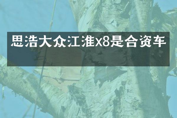 思浩大众江淮x8是合资车吗