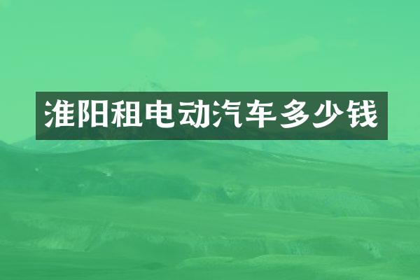 淮阳租电动汽车多少钱