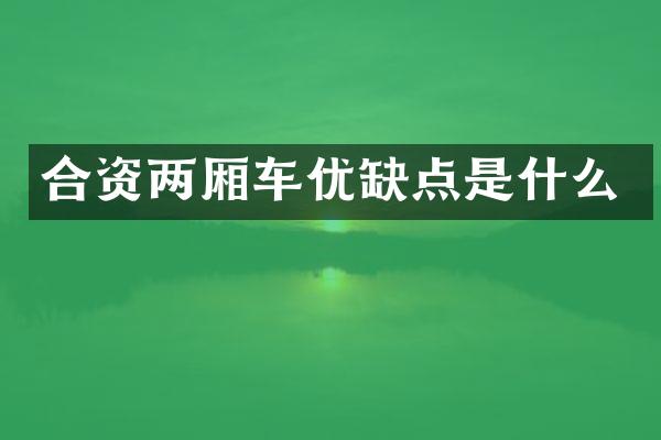 合资两厢车优缺点是什么
