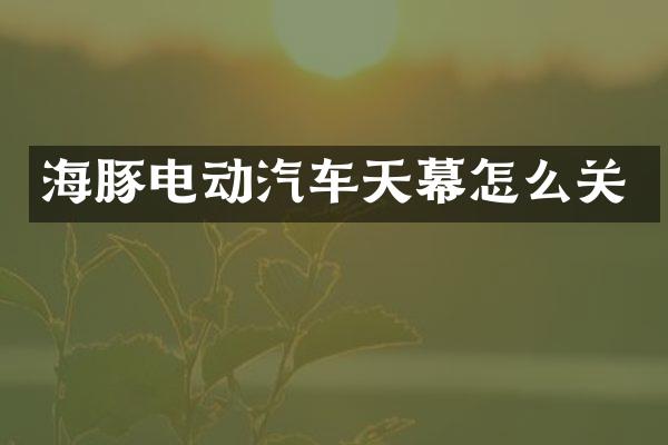 海豚电动汽车天幕怎么关