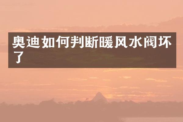奥迪如何判断暖风水阀坏了