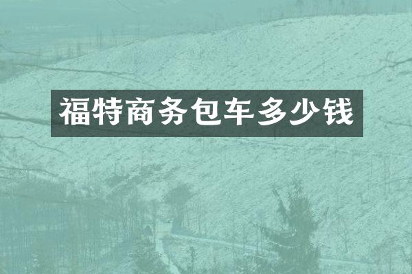 福特商务包车多少钱