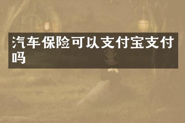 汽车保险可以支付宝支付吗